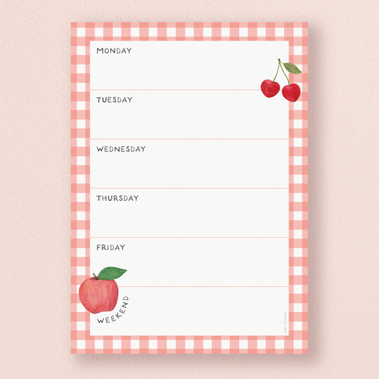 Farmers Market Weekly Menu Plan Notepad