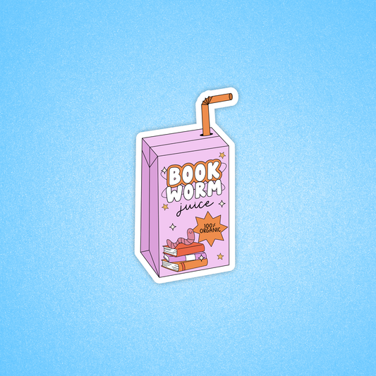 Book Worm Juice Sticker