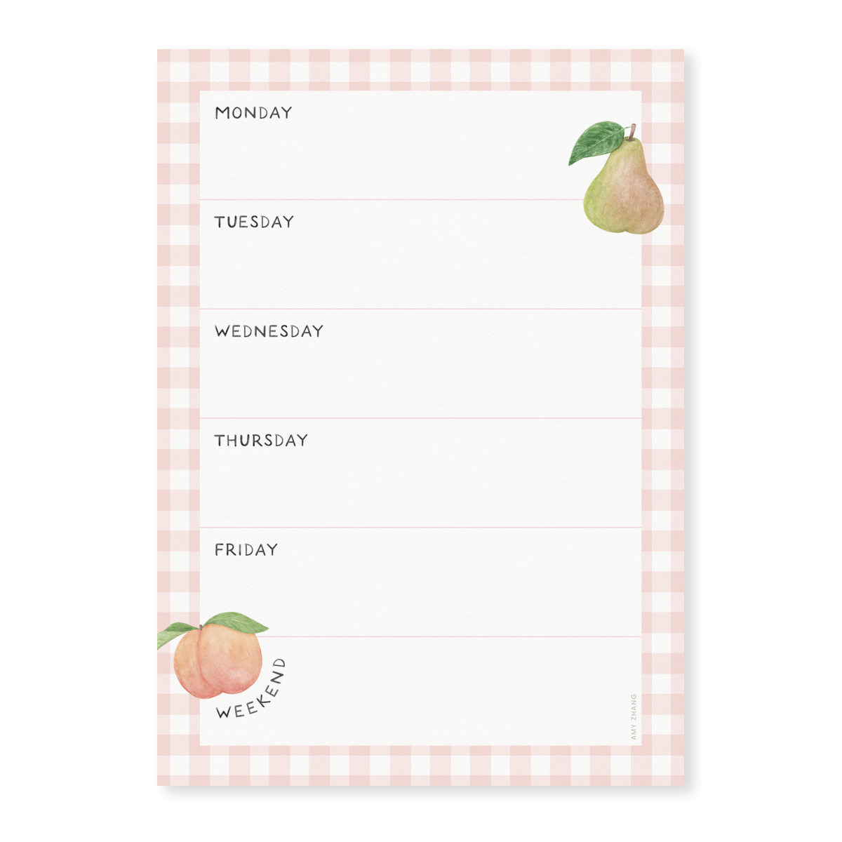 Farmers Market Weekly Menu Plan Notepad
