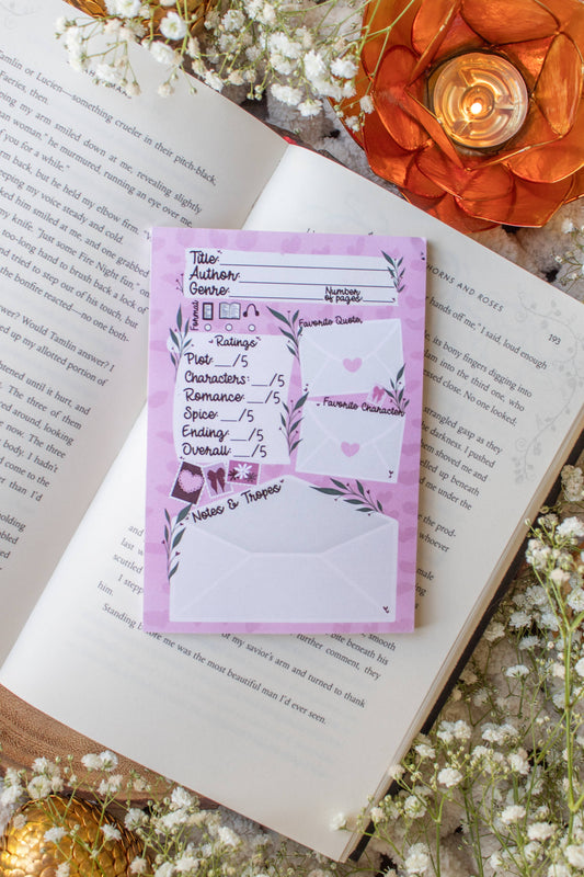 Love Letters Book Review Notepad