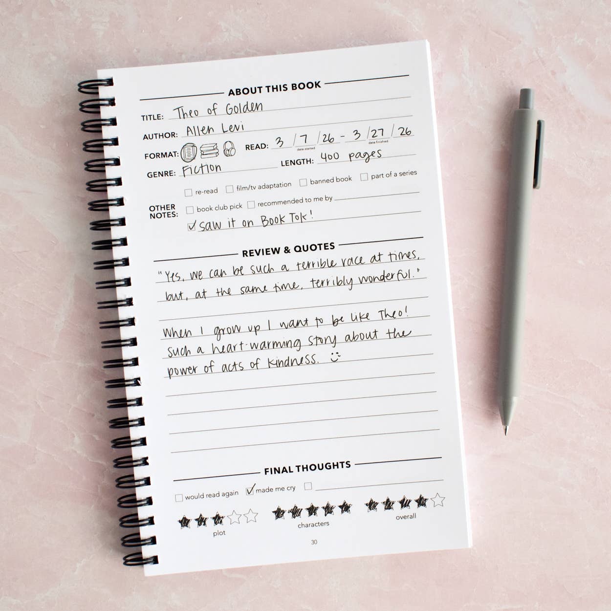 My Happy Place Reading Journal