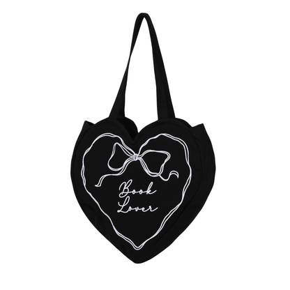 Book Lover Heart Shaped Tote Bag