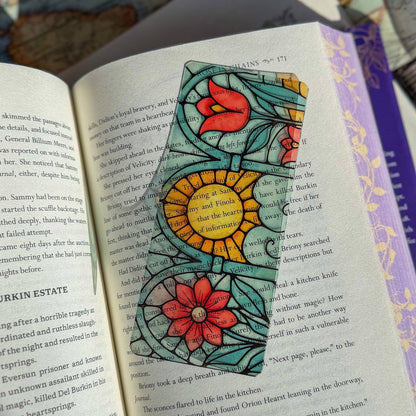 Floral Stained Glass Like Bookmark