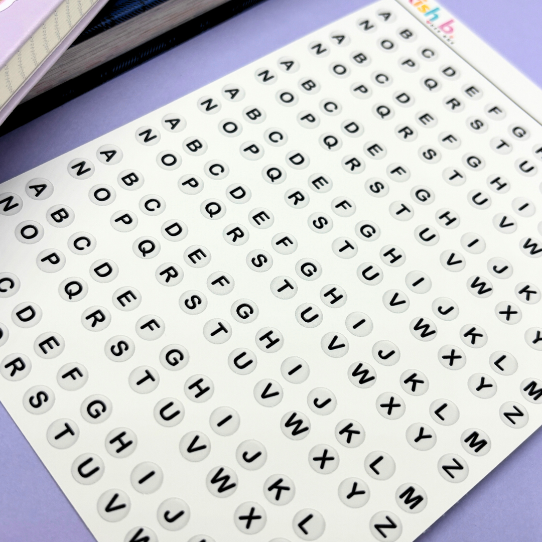Letter Beads Sticker Sheet