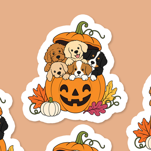Fallin’ For Pups Glitter Sticker
